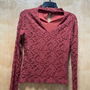 Ambiance Lace Long-Sleeve V-Neck Top